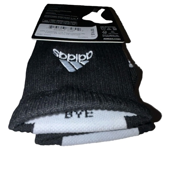 Adidas Creator 365 Basketball Crew Socks 1 Pair Women 5-6.5 Black w White Logo - Picture 10 of 11